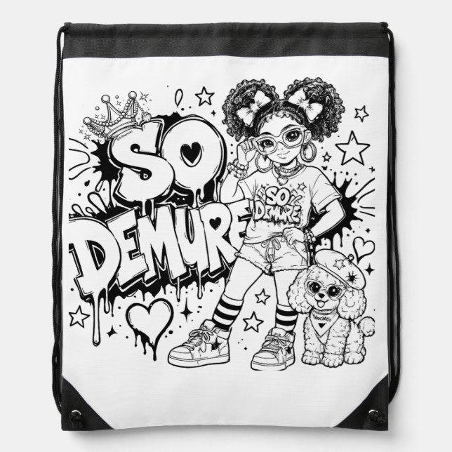 So Demure™ DIY Drawstring Backpack (Front)