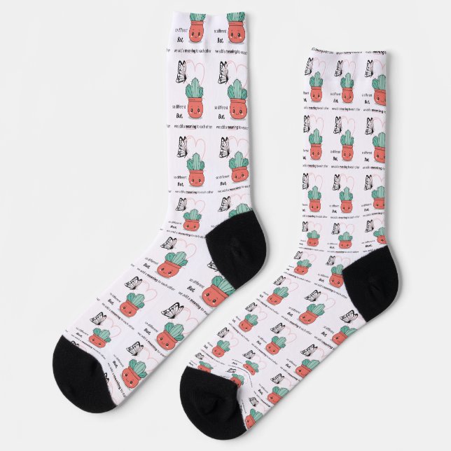 So Different , Perfect Together – Cute Love Couple Socks (Left)