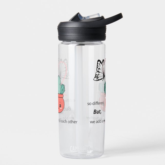 So Different , Perfect Together – Cute Love Couple Water Bottle (Left)