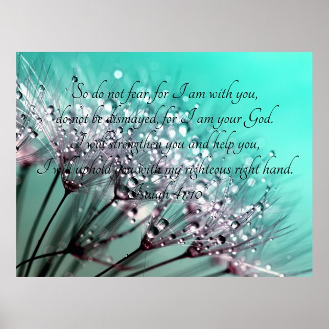 So Do Not Fear Isaiah 41:10 Bible Verse Poster (Front)