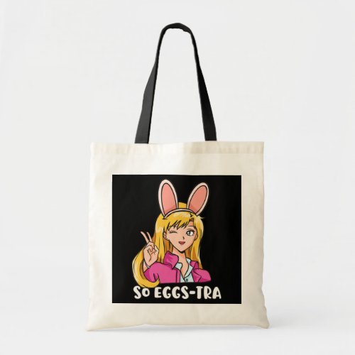 So Egg stra Cute Anime Girl Kawaii Bunny Ears Tote Bag