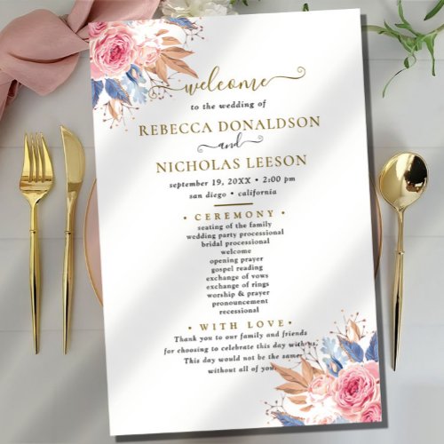 So Elegant Flowers Botanical Wedding Program