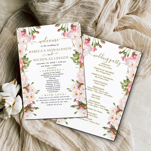 So Elegant Flowers Botanical Wedding Program