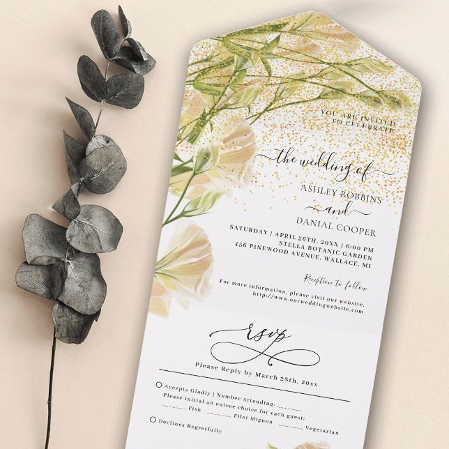 So Elegant White Floral Wedding All In One Invitat All In One Invitation (Creator Uploaded)