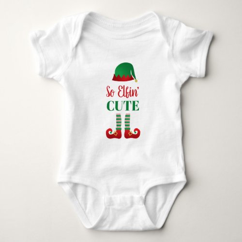 So Elfing Cute Funny Christmas Saying Baby Bodysuit