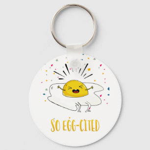 So excited congratulations new job new house egg   keychain