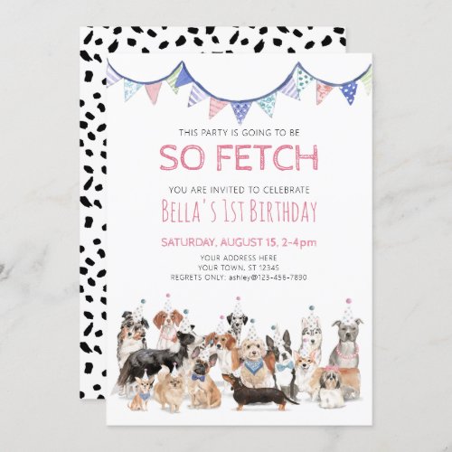 So Fetch Puppy Dog Birthday Party Invitation