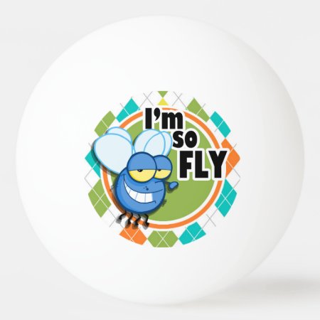 So Fly!  Colorful Argyle Pattern Ping-pong Ball