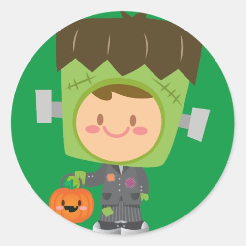 So Franken Cute Frankenstein Kids Halloween Classic Round Sticker