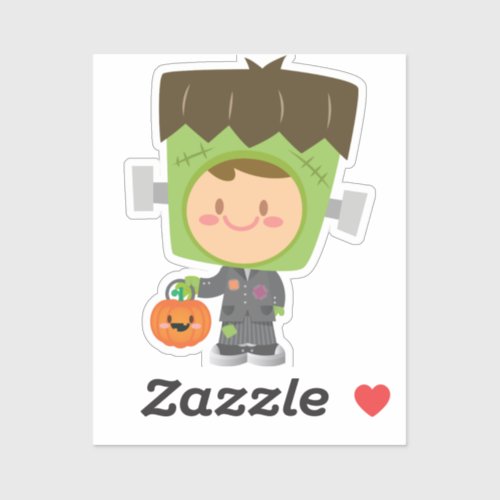 So Franken Cute Frankenstein Kids Halloween Sticker