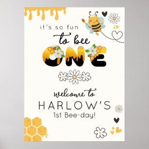 So fun to Bee One 1st Birthday Welcome Sign