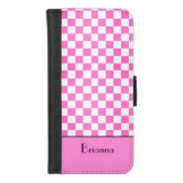 Checkered (Tan & White Pattern) iPhone Wallet Case by LXLBX8