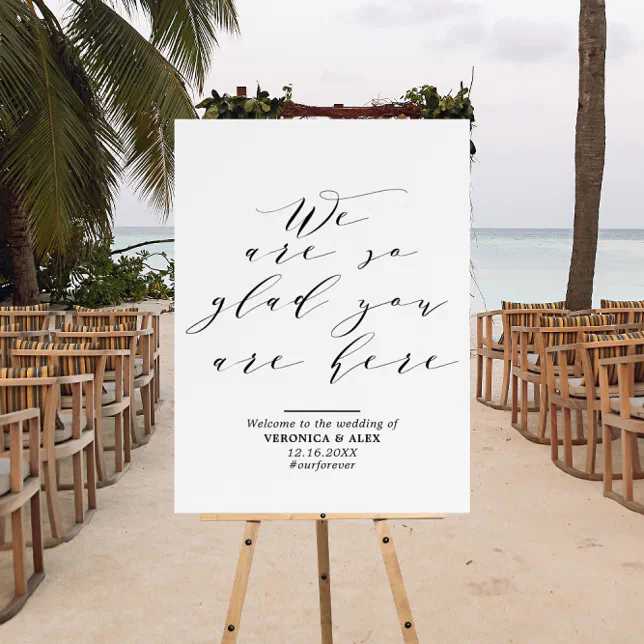 So Glad You Are Here Wedding Welcome Classic Foam Board | Zazzle