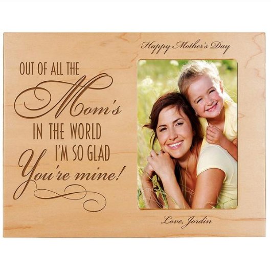 So Glad You're Mine Maple Wood Picture Frame (Front View)