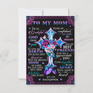 So Grateful God Chose You To Give Me Birth-To Mom  Thank You Card