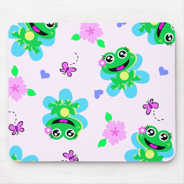 so happy frogs print mouse pad (Front)