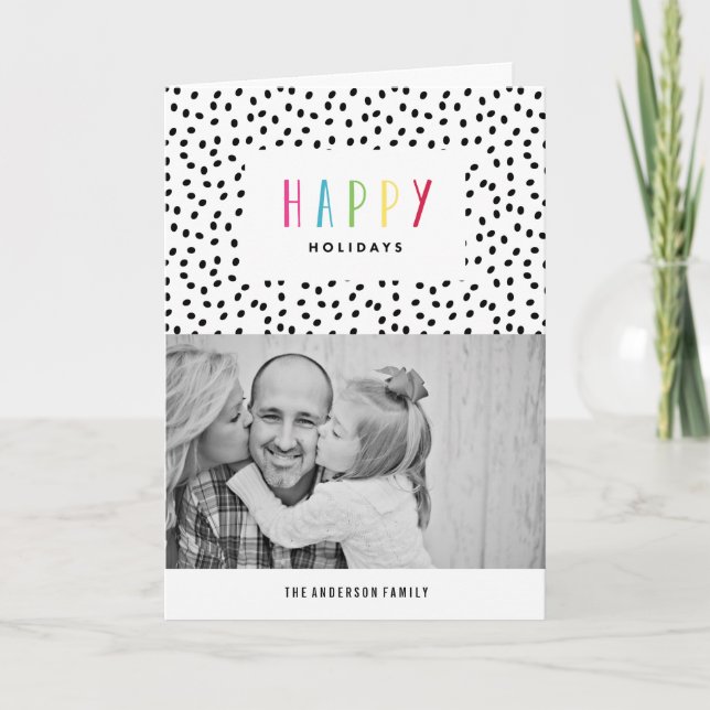 So Happy | Holiday Photo Greeting Card (Front)