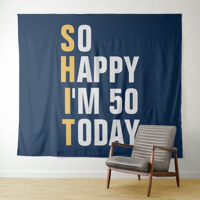 So Happy I'm 50 50th birthday backdrop banner (In Situ (Horizontal))