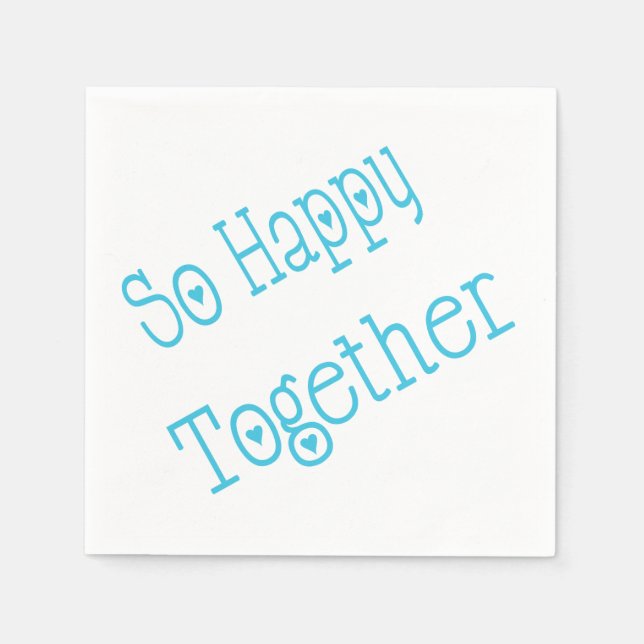So Happy Together Blue Hearts Napkins (Front)