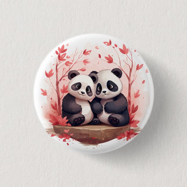 So Happy Together Panda pair  Button (Front)