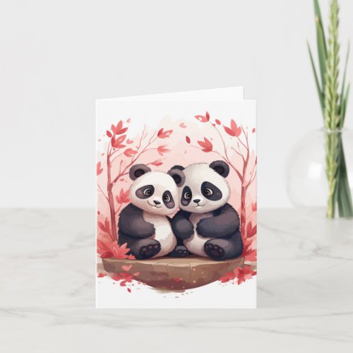 So Happy Together Panda pair  Card