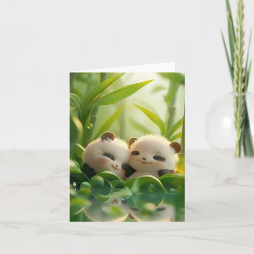 So Happy Together Panda pair  Card