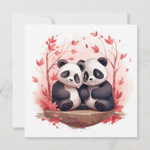 So Happy Together Panda pair Invitation