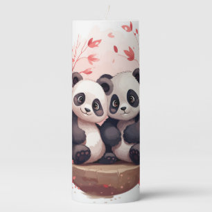 So Happy Together Panda pair  Pillar Candle