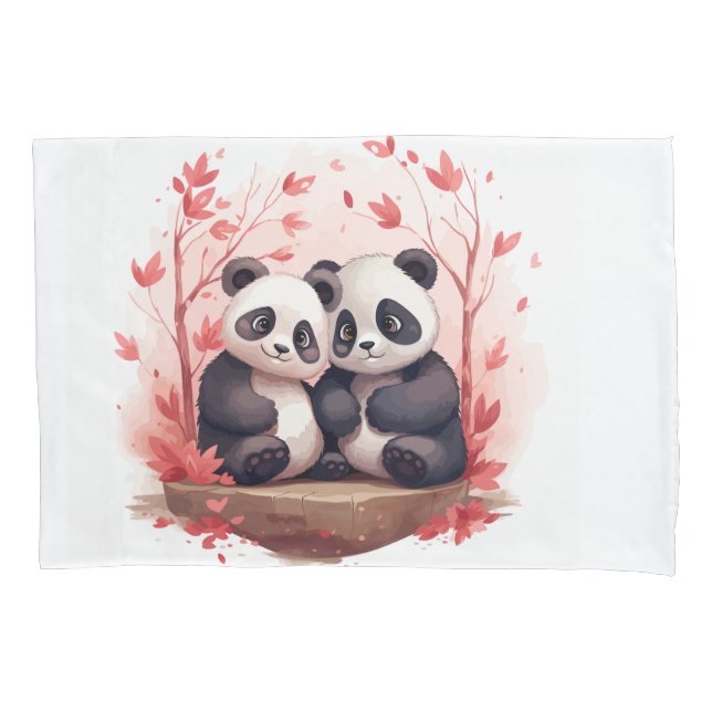 So Happy Together Panda pair  Pillow Case (Front)