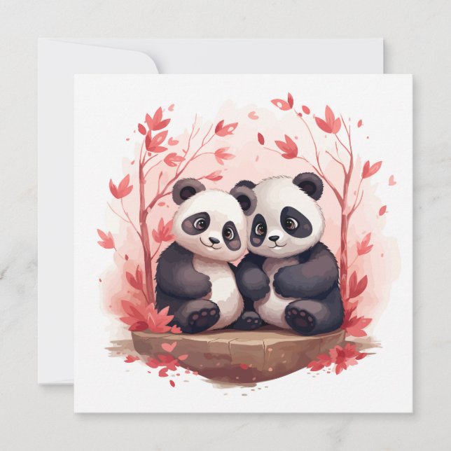 So Happy Together Panda pair  Save The Date (Front)