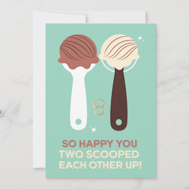 So Happy You Two Scooped Each Other Up Ice Cream Holiday Card (Front)