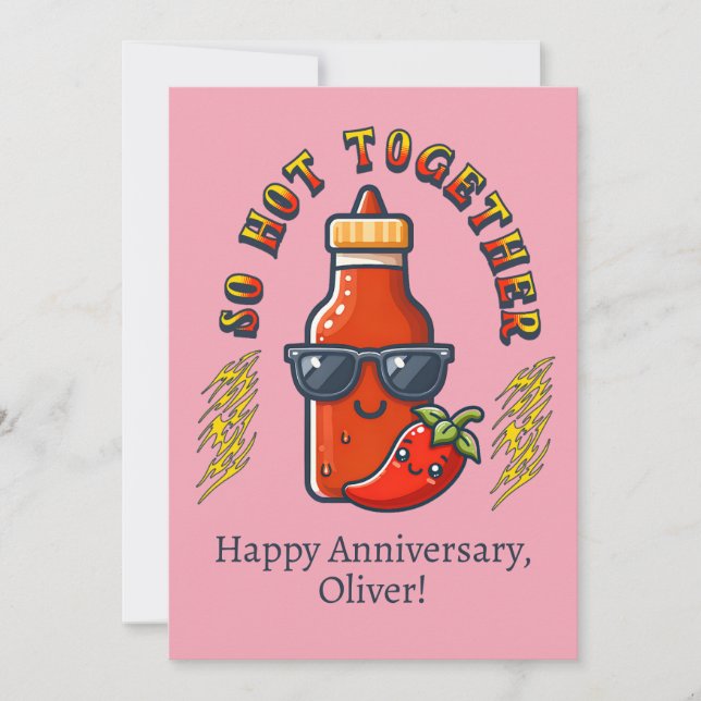 So Hot Together Hot Sauce Spicy Anniversary Holiday Card (Front)