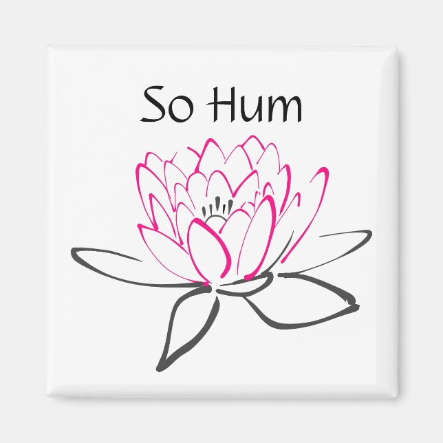 So Hum Pink Black Lotus Magnet (Front)
