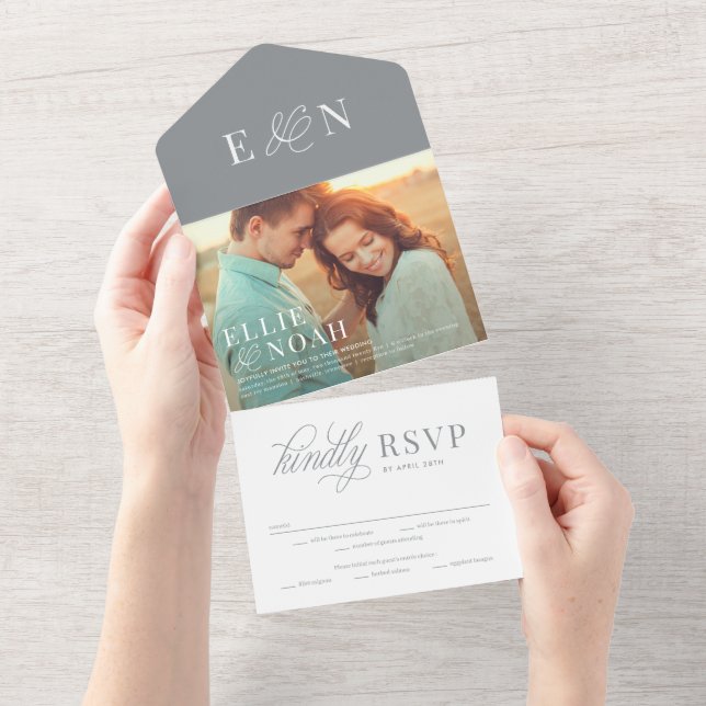 So In Love All In One Simple Wedding Invitation (Tearaway)