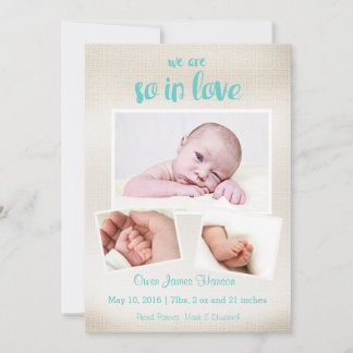 So In Love Baby Boy Birth Announcement