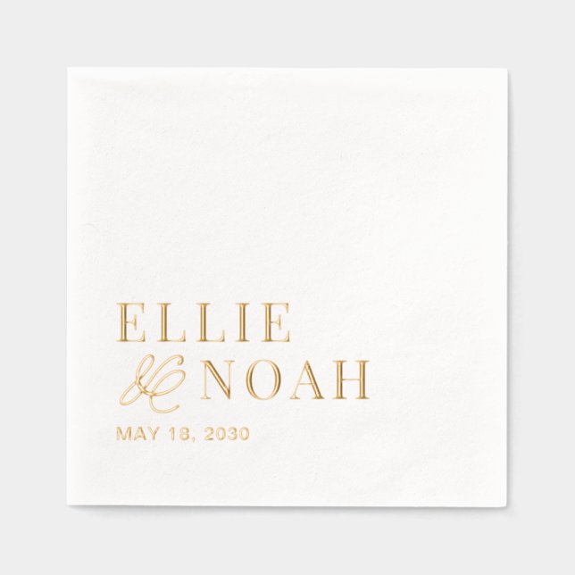 So In Love Engagement Wedding Foil Napkins (Front)