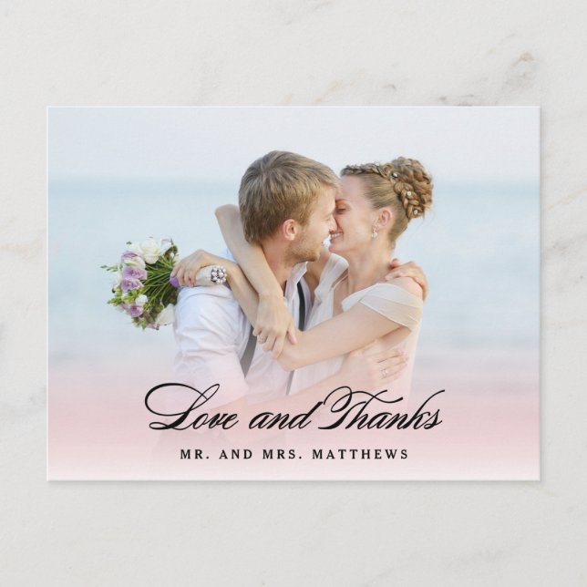 So in Love | Wedding Thank You Photo Postcard (Front)
