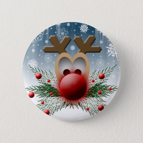 So It Glows Reindeer Xmas Holiday Christmas Pinback Button