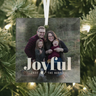 So Joyful Custom Photo Christmas Ornament