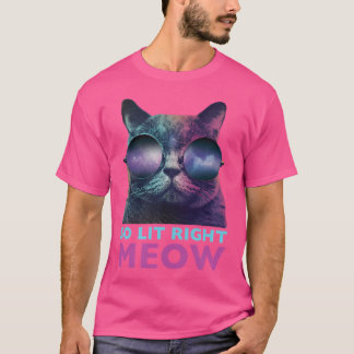 So Lit Right Meow Cat Cool Edm Galaxy Glasses T-Shirt