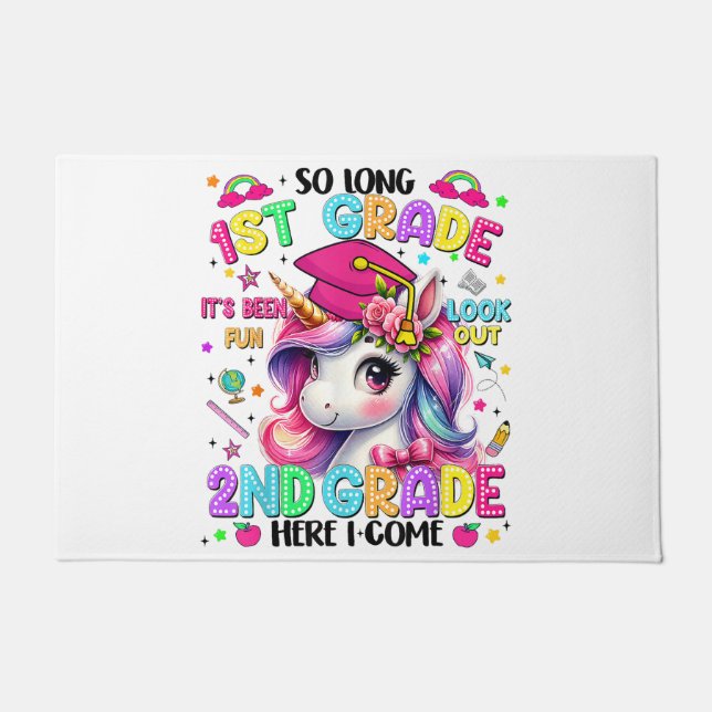 So Long 1st Grade 2nd Grade Here I Come Doormat (Front)