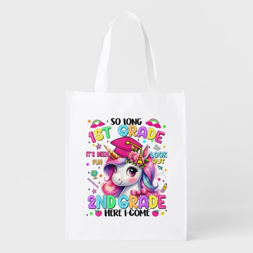 So Long 1st Grade 2nd Grade Here I Come Grocery Bag
