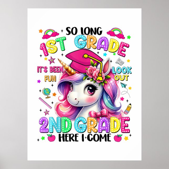 So Long 1st Grade 2nd Grade Here I Come Poster (Front)