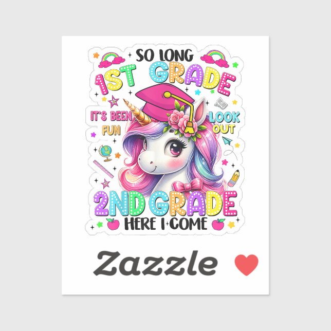 So Long 1st Grade 2nd Grade Here I Come Sticker (Sheet)