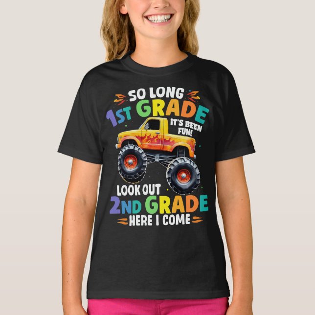 So Long 1st Grade Graduation Monster Truck T-Shirt (Front)