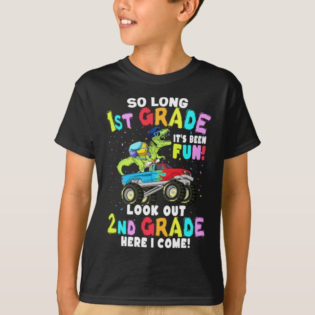 So Long 1st Grade Graduation T Rex Dinosaur  T-Shirt (Front)