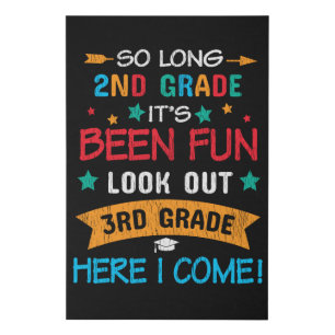 So Long 2nd Grade Look Out 3rd Grade Student Gift Faux Canvas Print