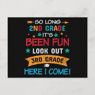 So Long 2nd Grade Look Out 3rd Grade Student Gift Postcard