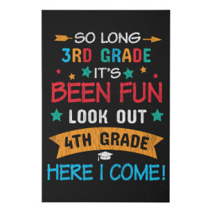 So Long 3rd Grade Look Out 4th Grade Student Gift Faux Canvas Print