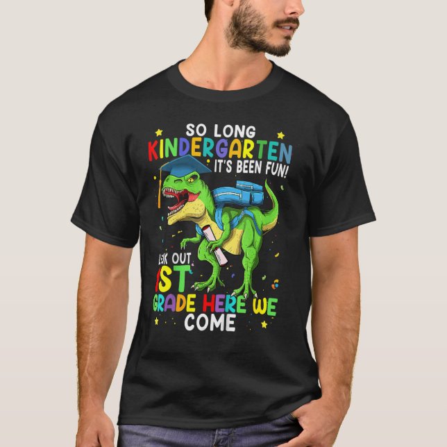 So Long Kindergarten Graduation Boys Class 22 Dino T-Shirt (Front)